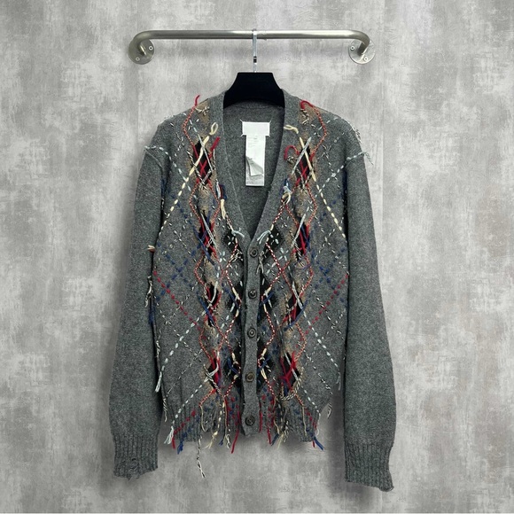 MM6 Maison Martin Margiela Sweaters - Authentic MM6 Maison Martin Margiela Gray Textured Cardigan